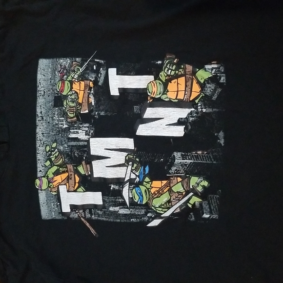 Nickelodeon tmnt black long sleeve shirt with hoodie boys medium - Picture 2 of 8